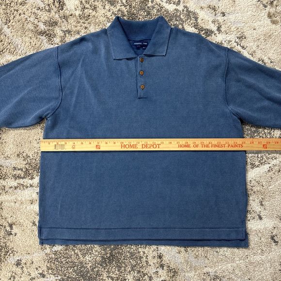 McKenzie Tribe Blue Polo Sweater Adult XL Pullover Preppy Classic 100% Cotton - Picture 3 of 5